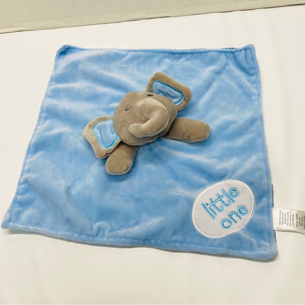 Little One Blue Security Lovey Gray Elephant Baby Plush Stuffed Animal Toy READ